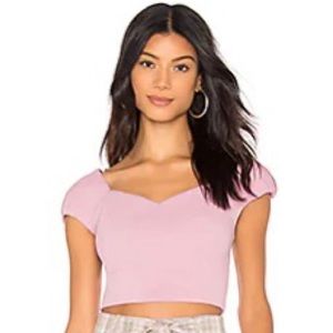 Revolve J.O.A. Lilac blouse crop top